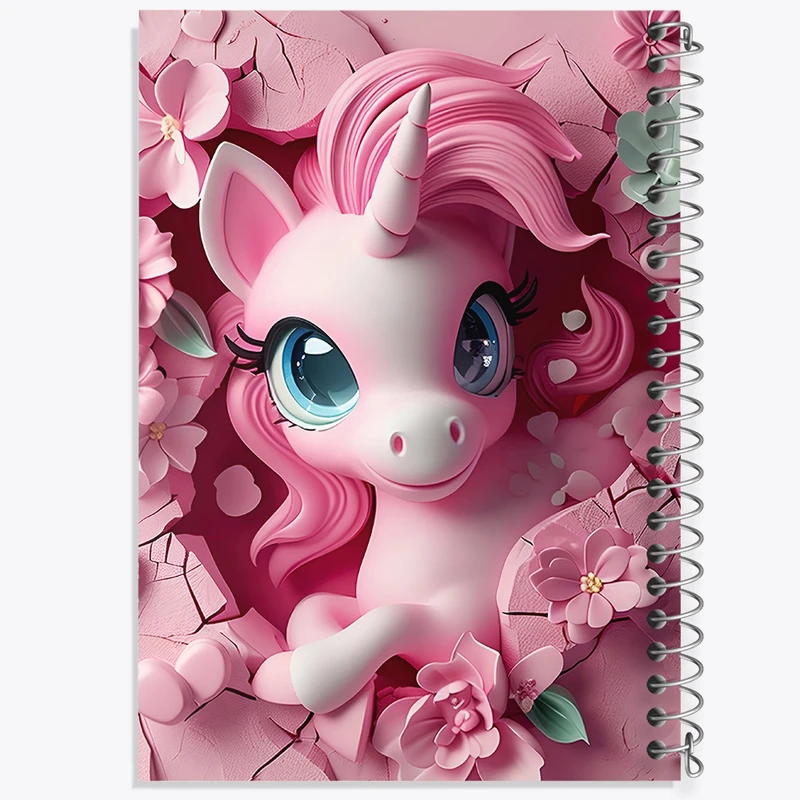 دفتر مشق 50 برگ خندالو طرح اسب تک شاخ کیوت کد N4067