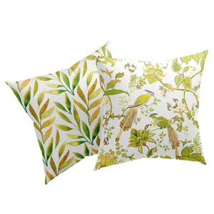 کاور کوسن مدل طرح پرنده طلایی کد F2K1169-1170 مجموعه دو عددی