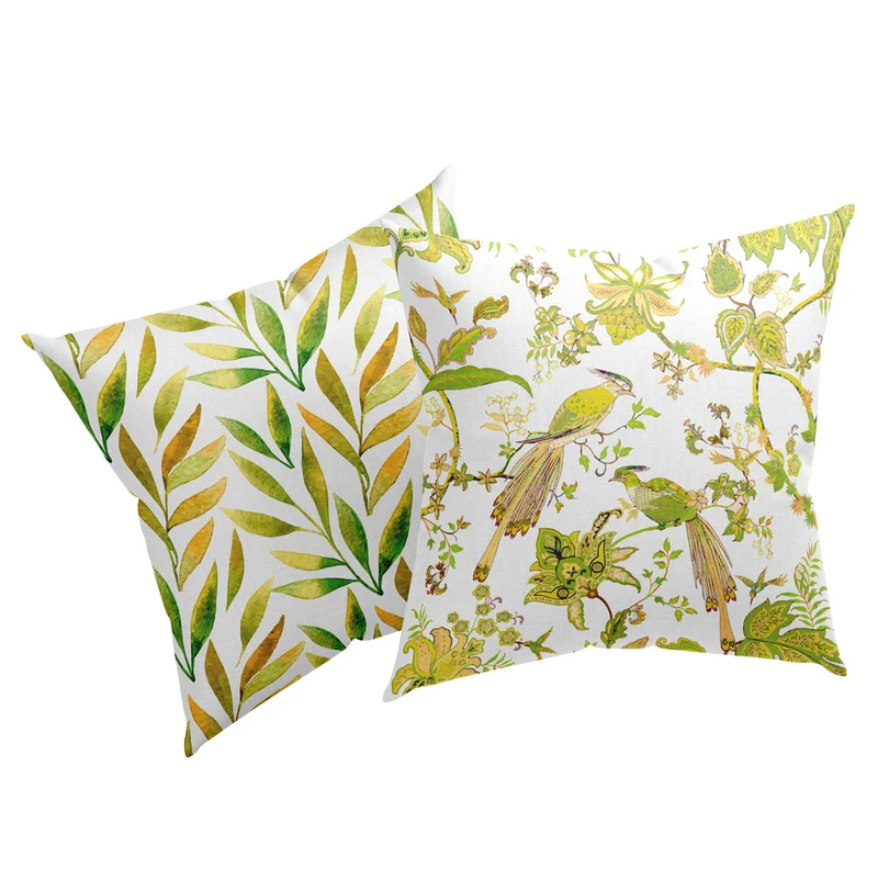 کاور کوسن مدل طرح پرنده طلایی کد F2K1169-1170 مجموعه دو عددی