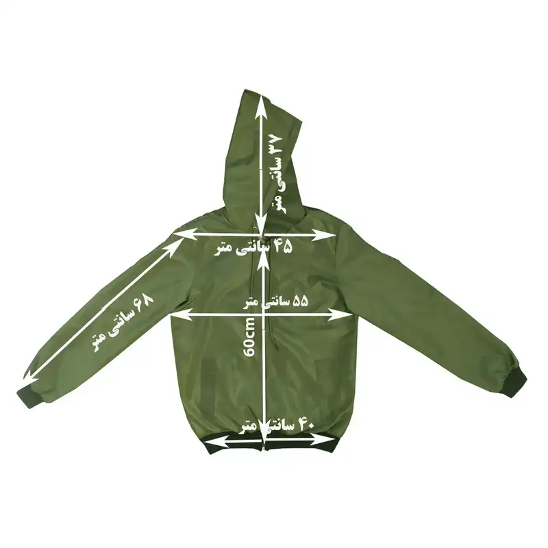 کاپشن بهاره مردانه مدل خلبانی کد 2007 رنگ سبز