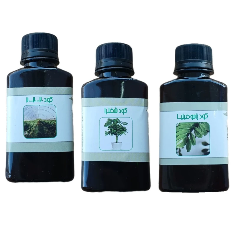 کود مایع کامل سه بیست و کود زاموفیلیا و شفلرا مدل life drop حجم 110 میلی لیتر بسته 3 عددی