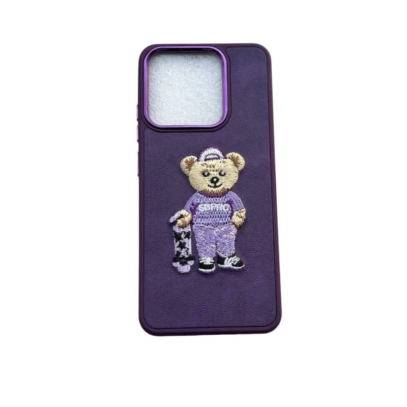 کاور مدل چرم طرح خرس گلدوزی شده کد Teddy11 مناسب برای گوشی موبایل شیائومی Redmi 12 4G