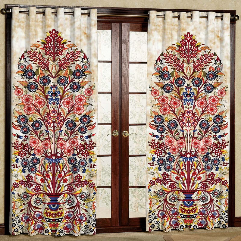 پرده مدل هازان پانچی کد m 5319 سایز 280x140 سانتی متر