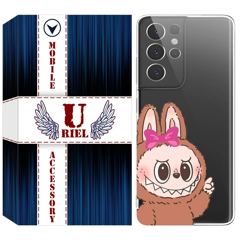 کاور یوریل مدل Clear کد 109 طرح لبوبو Labubu مناسب برای گوشی موبایل سامسونگ Galaxy S21 Ultra