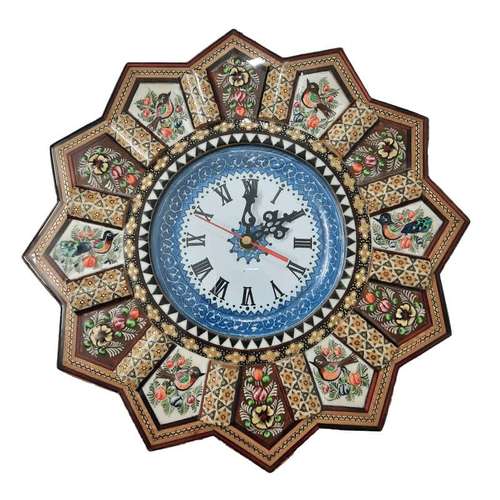 ساعت دیواری خاتم کاری مدل خورشیدی کد 0015