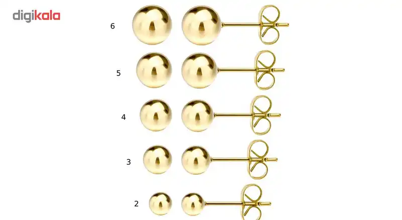 گوشواره میخی طرح توپی مدل 954 سایز 2
