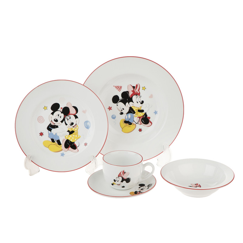 سرویس غذا خوری 5 پارچه کودک چینی زرین ایران سری ایتالیا اف مدل Mickey Mouse درجه عالی