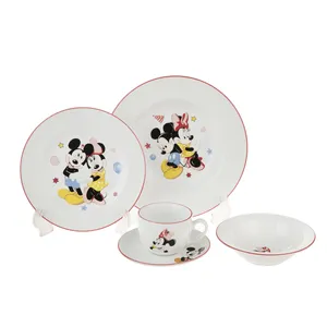 سرویس غذا خوری 5 پارچه کودک چینی زرین ایران سری ایتالیا اف مدل Mickey Mouse درجه عالی