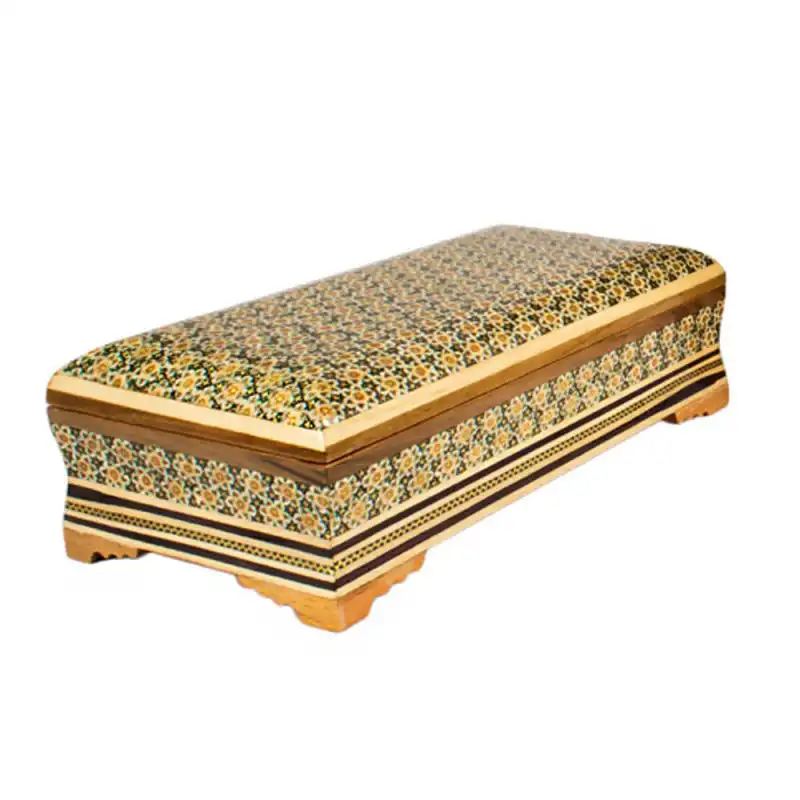 ست سه تکه جعبه دستمال کاغذی و سطل خاتم کاری کد 25-1