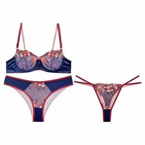 ست شورت و سوتین زنانه نوشه پوش کد 40913 رنگ سرمه‌ای مجموعه 3 عددی