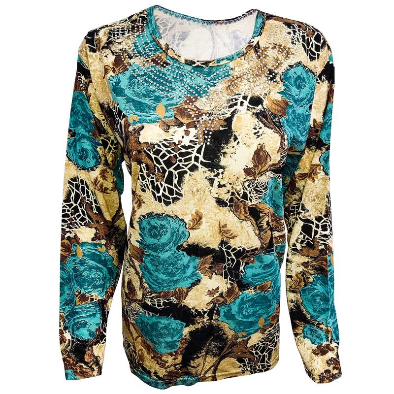 بلوز زنانه مدل گل رز کد 6680