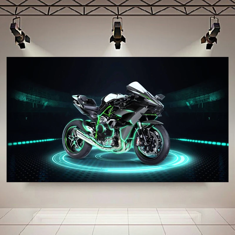 پوستر طرح موتور مدل Kawasaki H2R کد AR11450