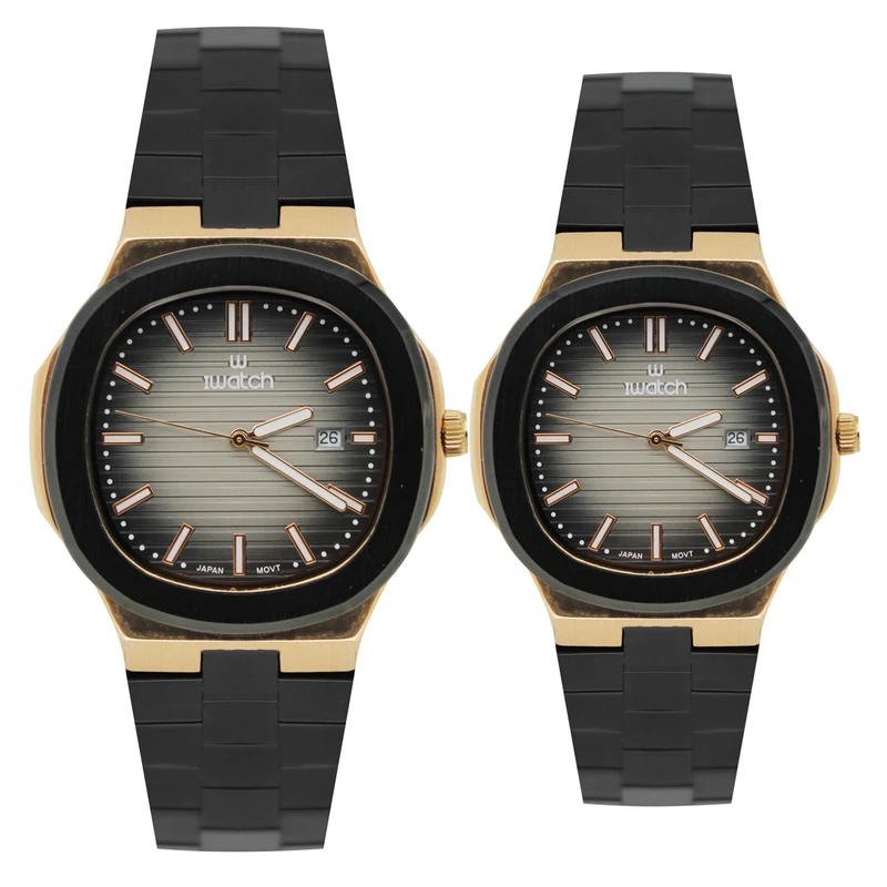 ست ساعت مچی عقربه‌ای کوارتز زنانه و مردانه آی واتچ مدل 190153sha