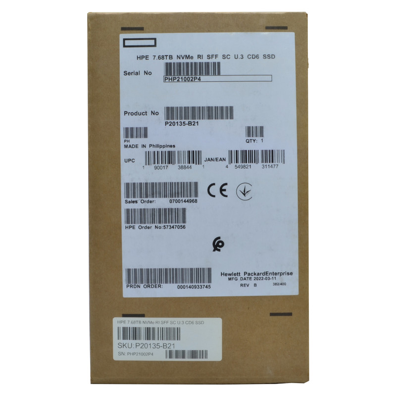اس اس دی اینترنال اچ پی ای مدل  Retail Pack مدل P20135-B21 NVMe ظرفیت 7.68 ترابایت