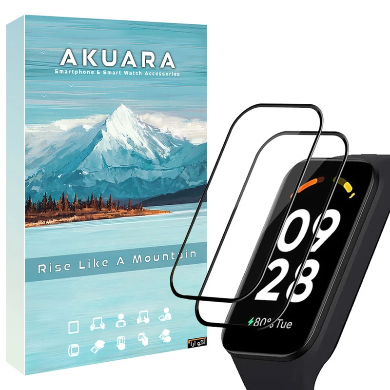 محافظ صفحه نمایش آکوآرا مدل PMMA GLS مناسب برای ساعت هوشمند شیائومی Smart Band 9 Active 46mm بسته دو عددی