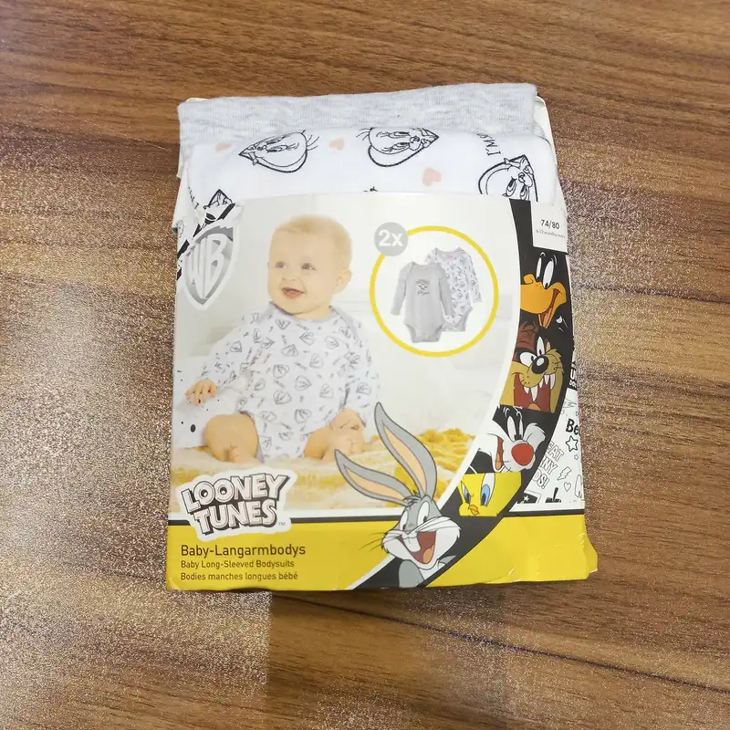 بادی آستین بلند نوزادی لونی تونز مدل پنبه ای کد 12405804 مجموعه 2 عددی