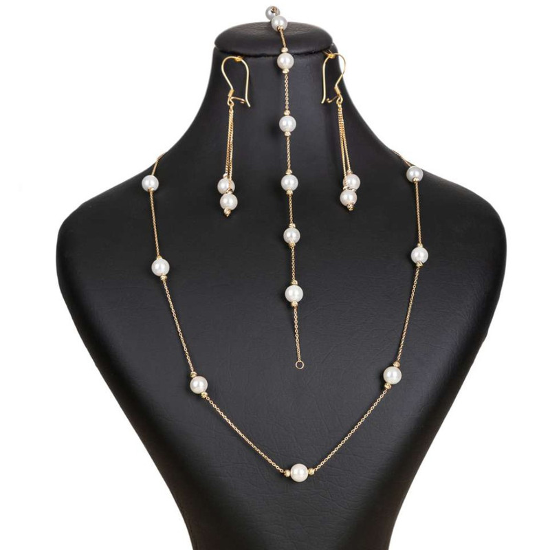 نیم ست طلا 18 عیار زنانه الین گالری مدل مروارید کد 38800sm