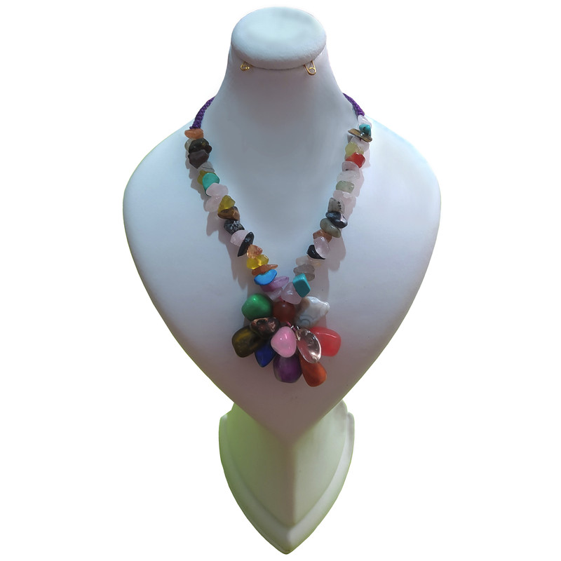 گردنبند زنانه مدل 9 سنگ چاکرا کد 337 گردنبند زنانه مدل 9 سنگ چاکرا کد 337