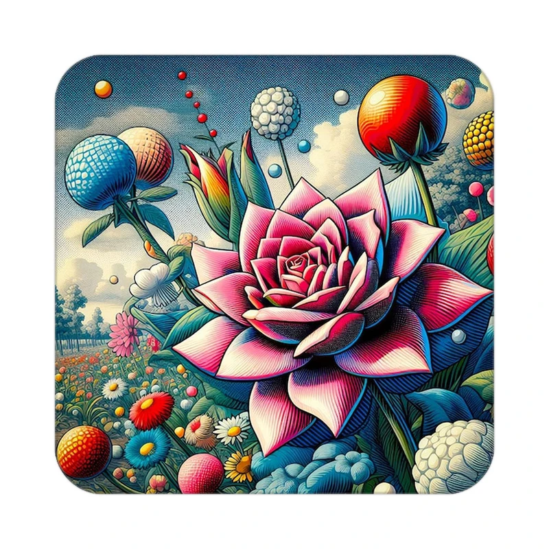 زیر لیوانی کاکتی طرح گل مدل mp17997