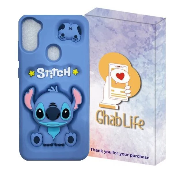 کاور قاب لایف مدل استندی طرح عروسکی آبی مناسب برای گوشی موبایل سامسونگ Galaxy A11 