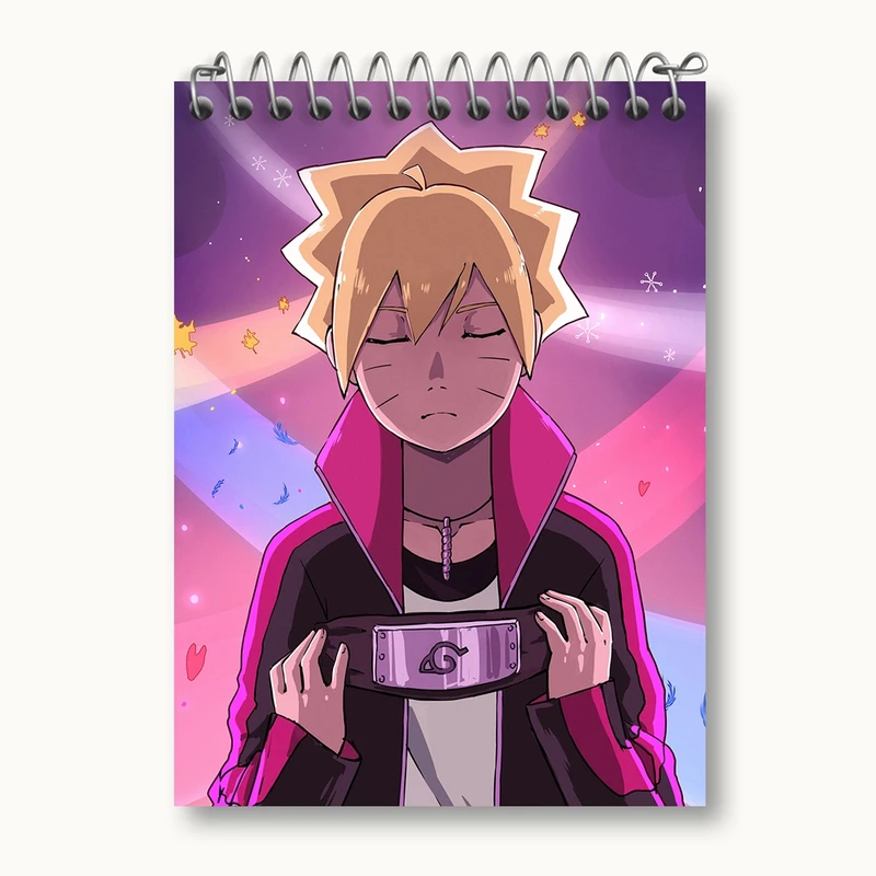 دفتر یادداشت 50 برگ خندالو مدل بوروتو اوزوماکی انیمه بوروتو Boruto کد 15713