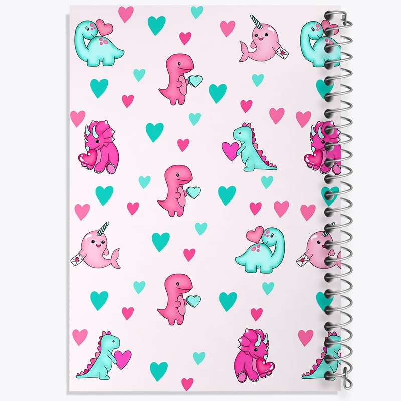 دفتر شطرنجی 50 برگ خندالو طرح پترن دایناسور کد N5367