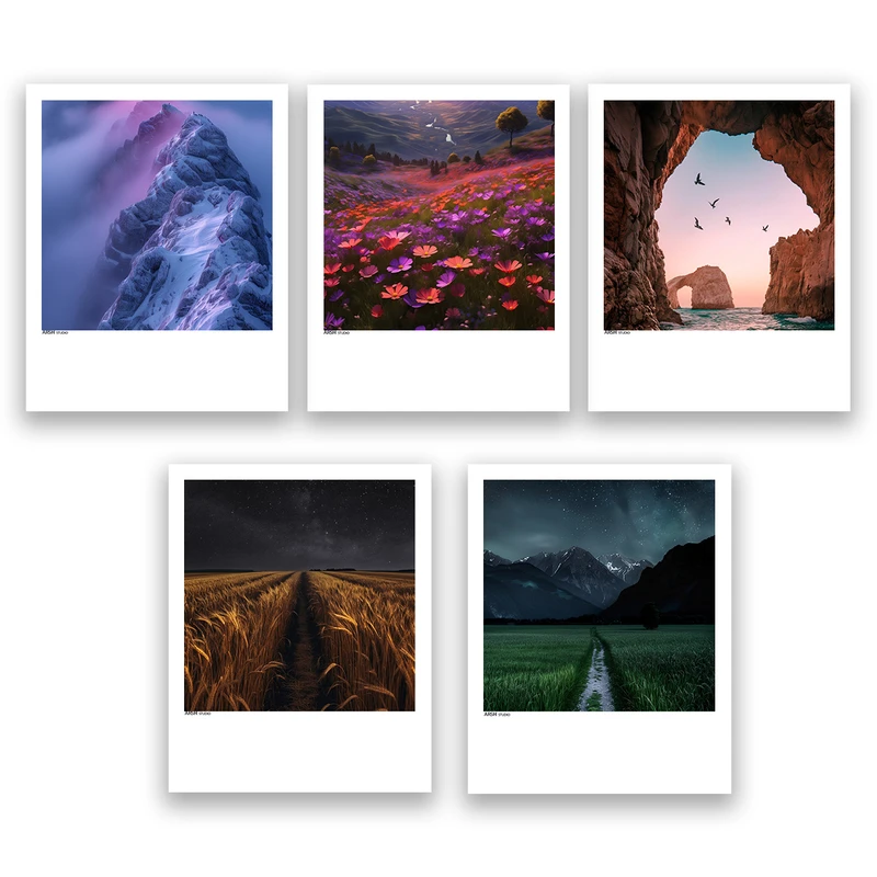 آویز تزیینی عرش مدل فانتزی منظره طبیعت کد Asa1290 مجموعه پنج عددی