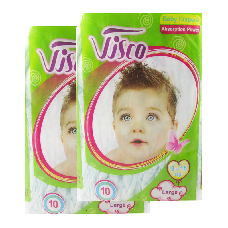 پوشک ویسکو مدل Green سایز 9-18 بسته 10 عددی مجموعه 2 عددی