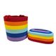 ست سطل و جای دستمال لالیپاپ مدل رنگین کمان