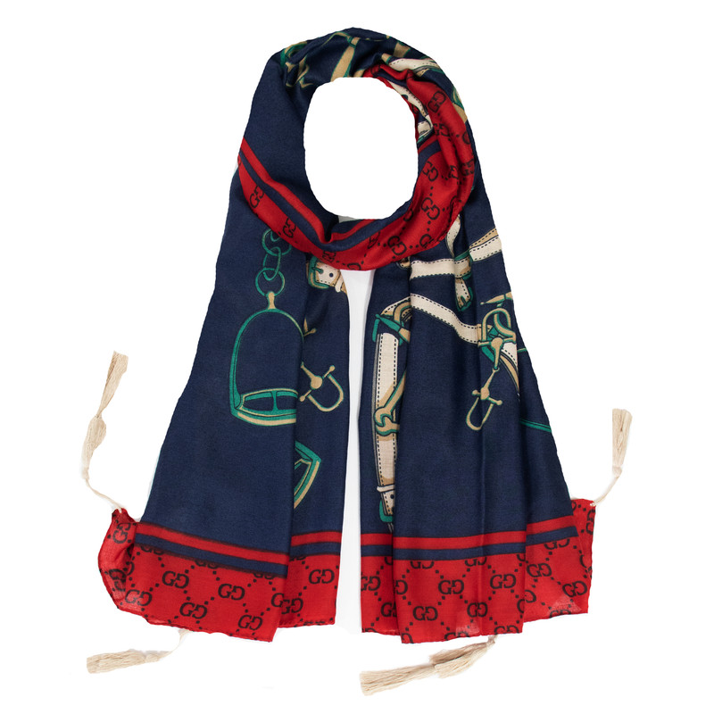 شال زنانه مدل نخی طرح کمربندی کد le-2125
