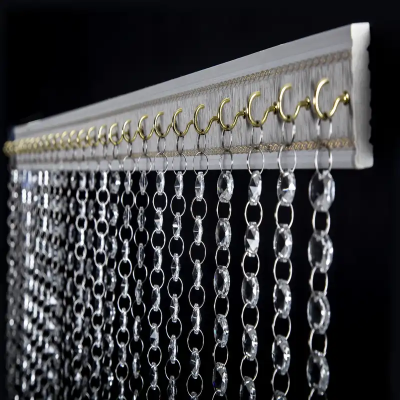 پرده ریشه ای مدل کریستال پله ای سایز 100x100 سانتی متر