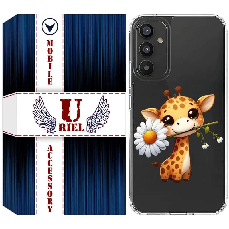 کاور یوریل مدل Clear کد 38 طرح زرافه مناسب برای گوشی موبایل سامسونگ Galaxy A25