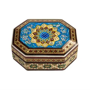 جعبه خاتم کاری طرح شمسه تذهیب کد 8-1