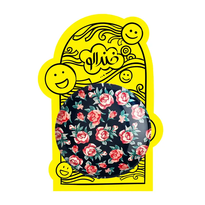 آینه جیبی خندالو طرح گل گلی مدل تاشو کد 2248