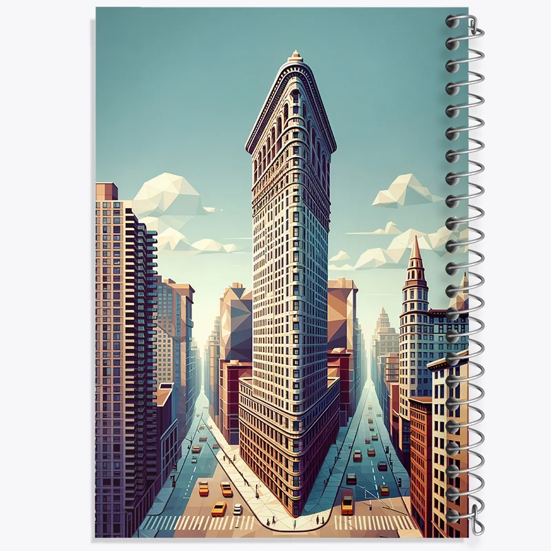 دفتر مشق 50 برگ خندالو طرح ساختمان فلت‌آیرن (Flatiron Building) کد F6366