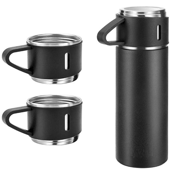 فلاسک مدل کادویی VACUUM FLASK SET گنجایش 0.5 لیتر به همراه لیوان مجموعه 3 عددی