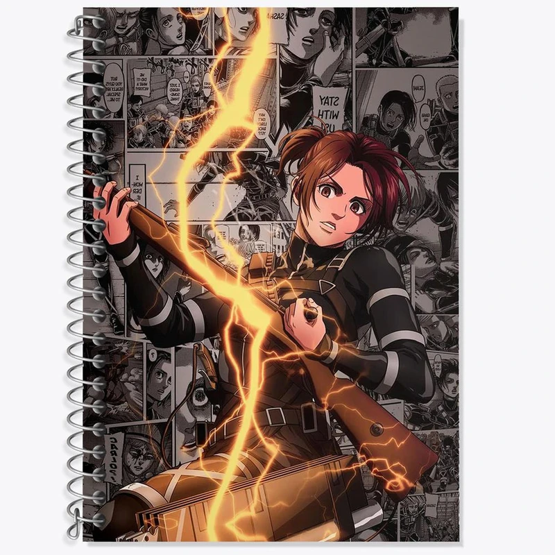 دفتر زبان 50 برگ خندالو مدل سه خط طرح ساشا براوس انیمه اتک آن تایتان Attack on Titan کد 10997
