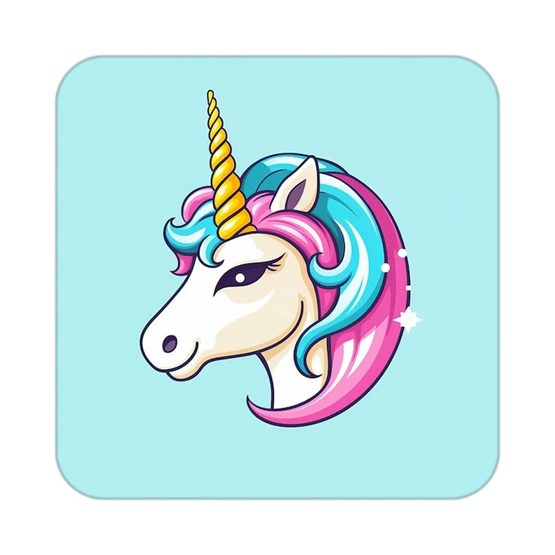 زیر لیوانی کاکتی طرح اسب تک شاخ و یونیکورن مدل mp31275