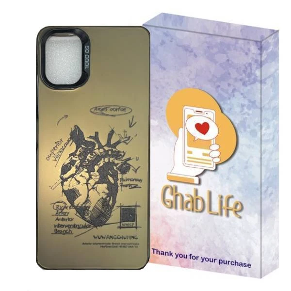 کاور قاب لایف مدل سوکول طرح آناتومی قلب مناسب برای گوشی موبایل سامسونگ Galaxy A22 4G