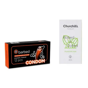 کاندوم چرچیلز مدل Pleasure Her بسته 12 عددی به همراه کاندوم Condom مدل Barbed بسته 12 عددی