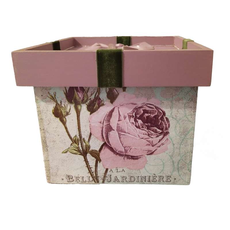 جعبه هدیه مدل Vintage Rose Flower کد VR140010