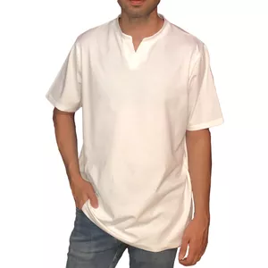 تی شرت آستین کوتاه مردانه مدل ساده یقه هفت پنبه یکرو رنگ سفید