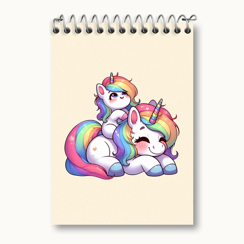 دفتر یادداشت 50 برگ خندالو طرح اسب تک شاخ کد N5763