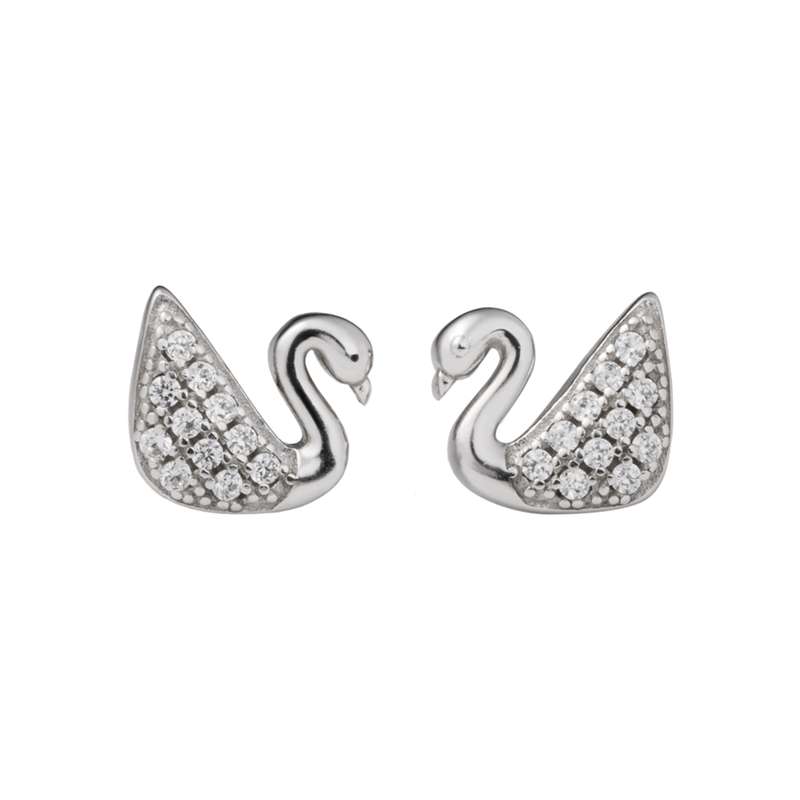 گوشواره نقره طرح قو