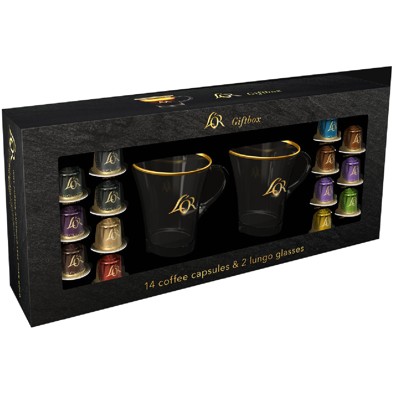 کپسول قهوه لوآر مدل GIFT BOX بسته 11 عددی به همراه دو عدد فنجان 