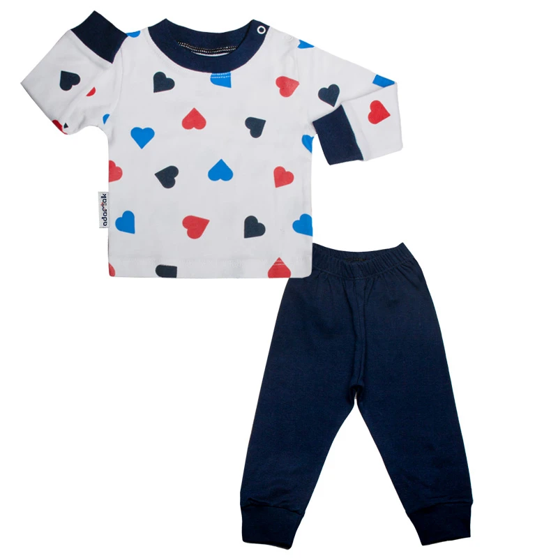 ست تی شرت آستین بلند و شلوار نوزادی آدمک کد 110050