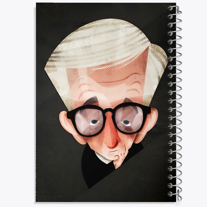 دفتر ژورنال نویسی 50 برگ خندالو مدل نقطه ای طرح وودی آلن (Woody Allen) کد F7336