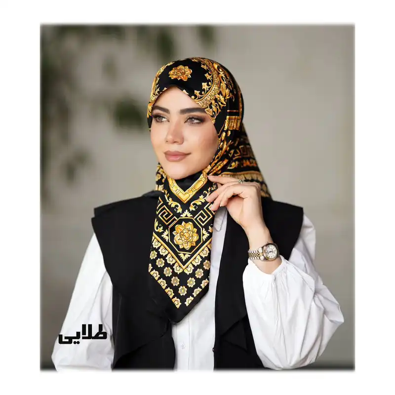 روسری زنانه مدل ابریشم توییل دست دوز کد R54-100