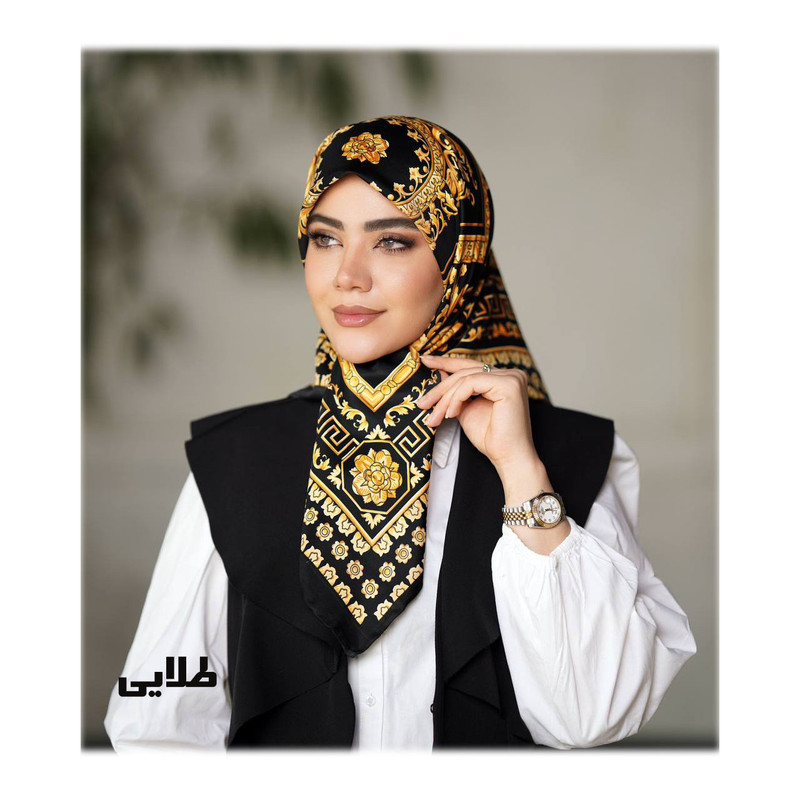 روسری زنانه مدل ابریشم توییل دست دوز کد R54-100