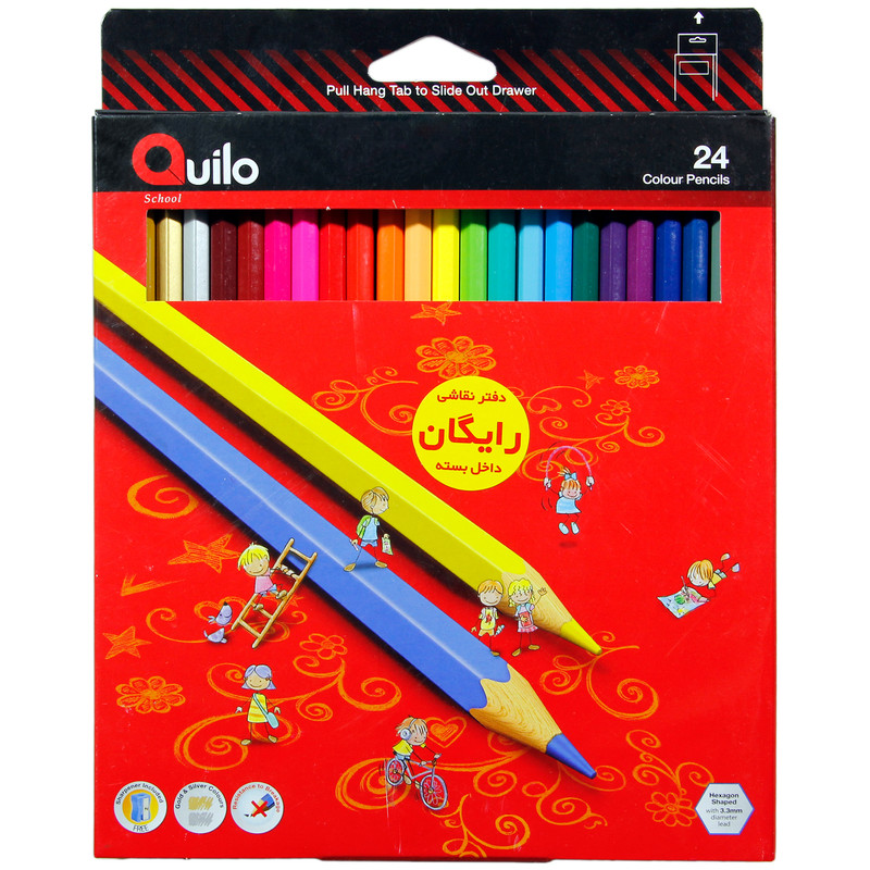 مداد رنگی 24 رنگ مقوایی کوییلو کد 634004